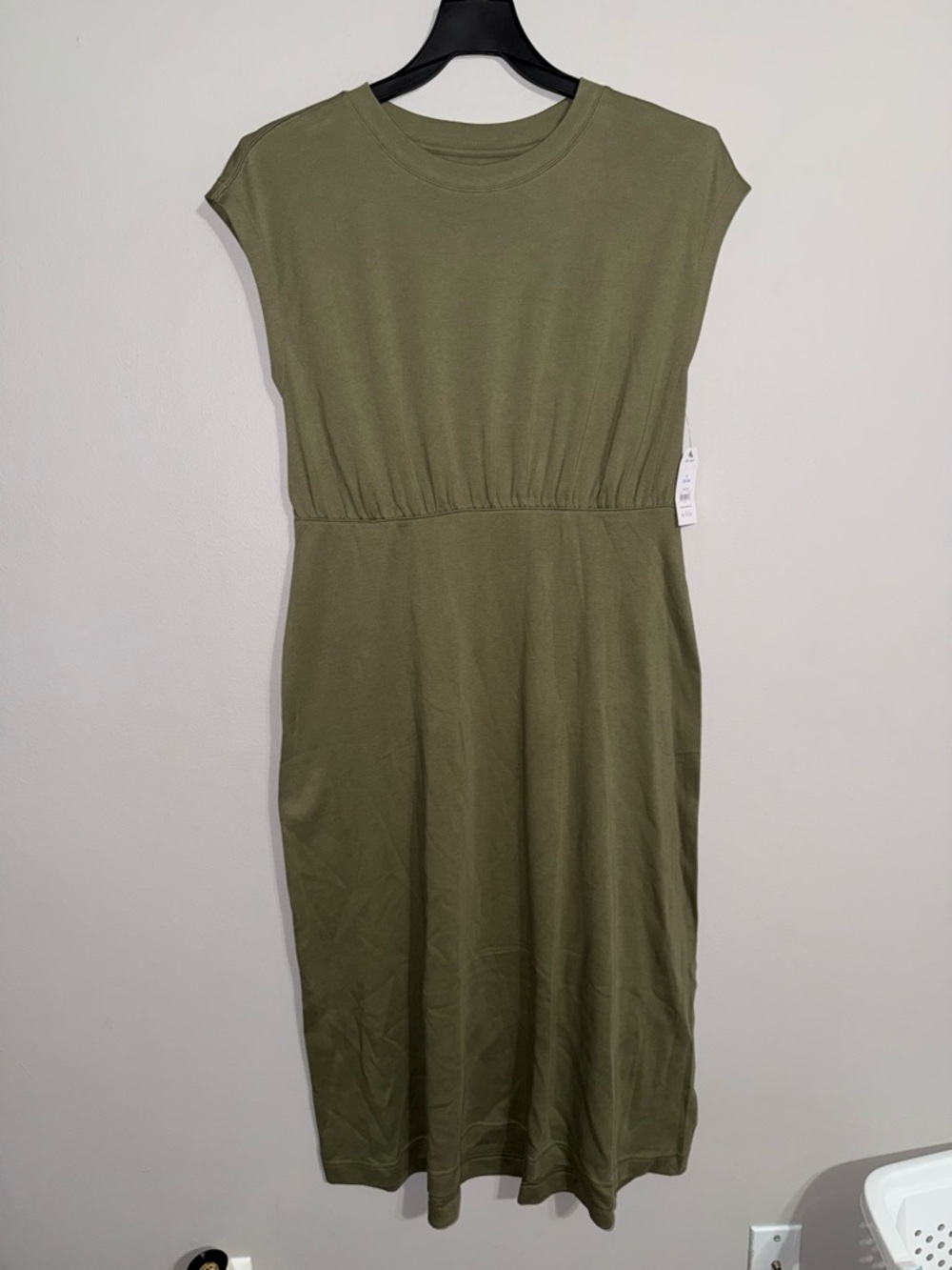 Time and Tru Women's Olive Green Dolman Knit Midi Dress Large BNWT